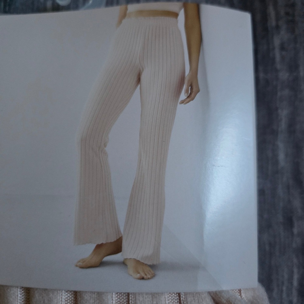 Auden Women Ribbed Flare Leggings Sleepy Rose High Waisted XL